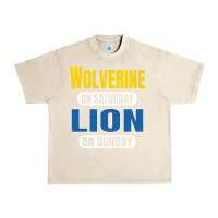 Sandshell wolverine on saturday lion on sunday fans detroit vintage pullover hoo Urban Heavy Tee - linhVisuals