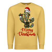 Antique Gold merry christmas cactus Premium Sweatshirt - RanaPortraitStore
