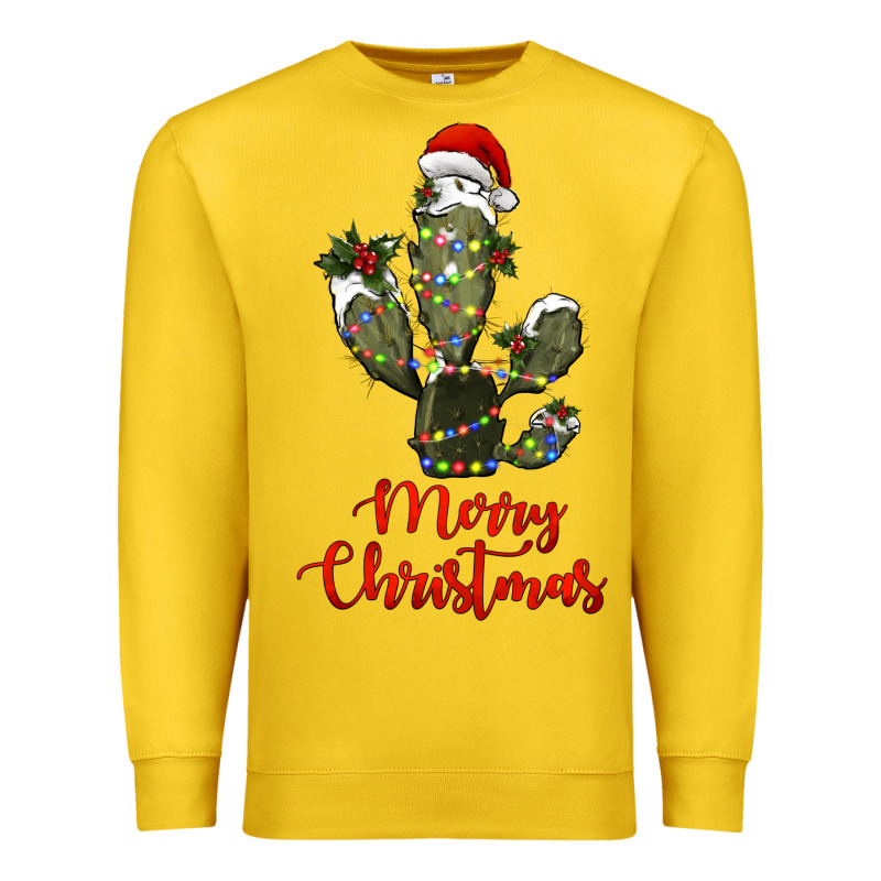 Merry Christmas Cactus Premium Sweatshirt by RanaPortraitStore | Teevron