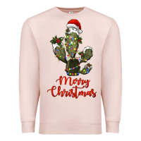 Pale Pink merry christmas cactus Premium Sweatshirt - RanaPortraitStore