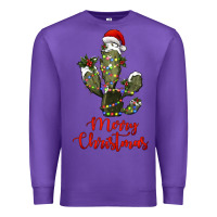 Purple merry christmas cactus Premium Sweatshirt - RanaPortraitStore