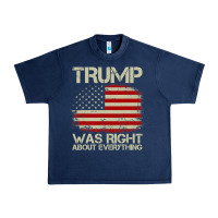 Navy vintage usa american flag trump was right about everything pullover ho Urban Heavy Tee - linhVisuals