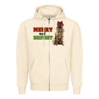 Sandshell merry and bright german shepherd Zipper Hoodie - RanaPortraitStore