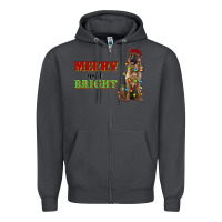 Smoke merry and bright german shepherd Zipper Hoodie - RanaPortraitStore