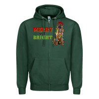 Sports Green merry and bright german shepherd Zipper Hoodie - RanaPortraitStore