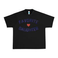 Black womens favorite daughter heart distressed vintage faded classic t shir Urban Heavy Tee - linhVisuals