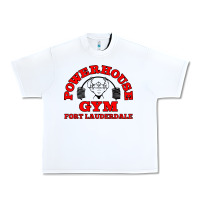 White POWERHOUSE GYM CLASSIC Urban Heavy Tee - linhVisuals