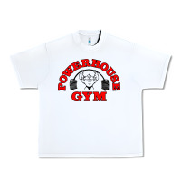 White POWERHOUSE GYM VINTAGE SPORT Urban Heavy Tee - linhVisuals