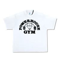 White POWERHOUSE GYM Urban Heavy Tee - linhVisuals
