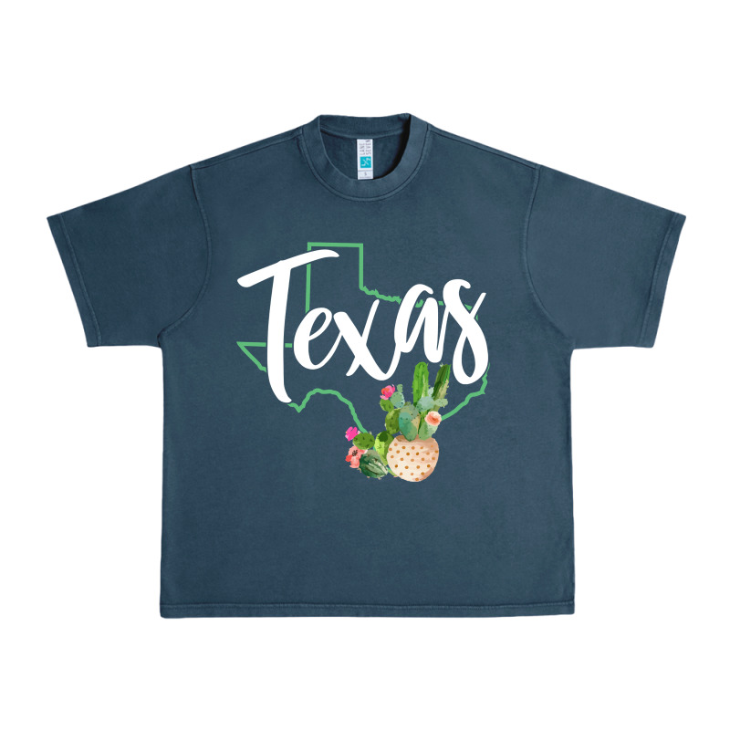 Texas State Map Pride Cactus Vintage Texas Sweatshirt Urban Heavy Tee by linhVisuals | Teevron