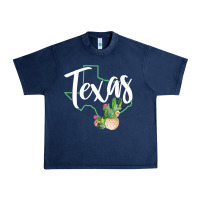 Navy texas state map pride cactus vintage texas sweatshirt Urban Heavy Tee - linhVisuals