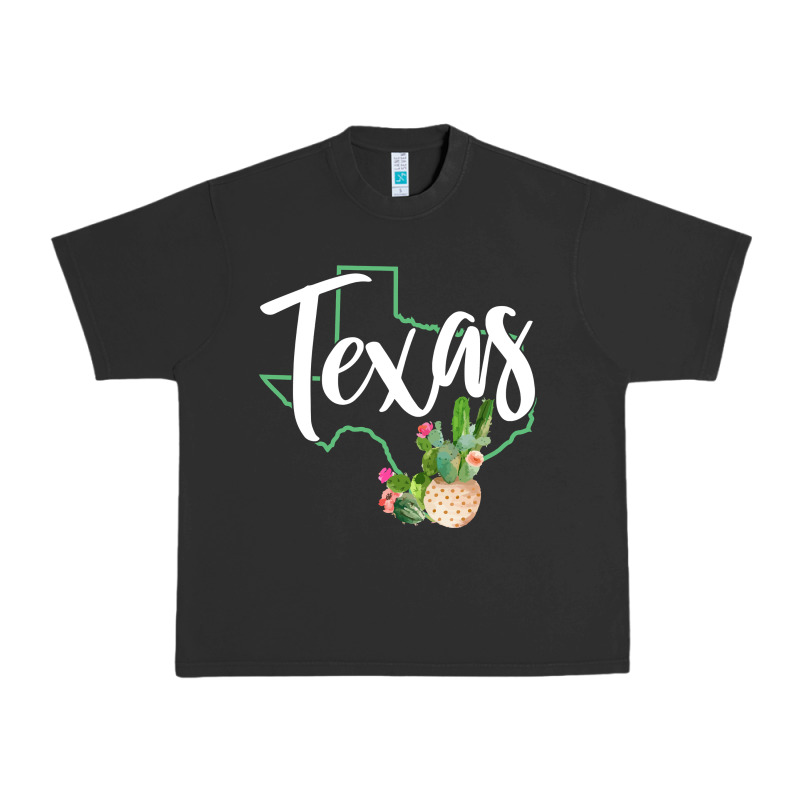 Texas State Map Pride Cactus Vintage Texas Sweatshirt Urban Heavy Tee by linhVisuals | Teevron