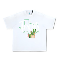 White texas state map pride cactus vintage texas sweatshirt Urban Heavy Tee - linhVisuals