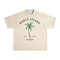 Sandshell womens marco island florida colorful palm tree retro novelty art v nec Urban Heavy Tee - linhVisuals