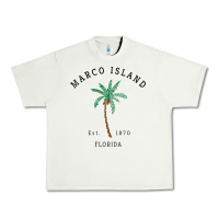 Pistachio womens marco island florida colorful palm tree retro novelty art v nec Urban Heavy Tee - linhVisuals