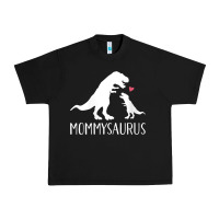 Black womens mommysaurus mom and baby dinosaur v neck t shirt Urban Heavy Tee - linhVisuals