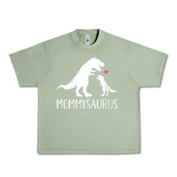Oil Green womens mommysaurus mom and baby dinosaur v neck t shirt Urban Heavy Tee - linhVisuals