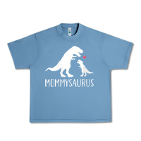 Pebble Blue womens mommysaurus mom and baby dinosaur v neck t shirt Urban Heavy Tee - linhVisuals