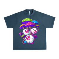 Midnight Navy psychedelic mushroom hippie magic fungus shrooms trance rave t shirt Urban Heavy Tee - linhVisuals