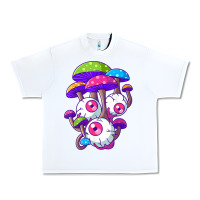 White psychedelic mushroom hippie magic fungus shrooms trance rave t shirt Urban Heavy Tee - linhVisuals