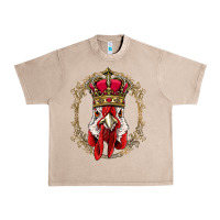 French Oak chicken chick king chicken wearing crown queen chicken animal 228 roos Urban Heavy Tee - linhVisuals