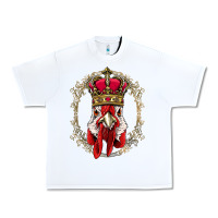 White chicken chick king chicken wearing crown queen chicken animal 228 roos Urban Heavy Tee - linhVisuals