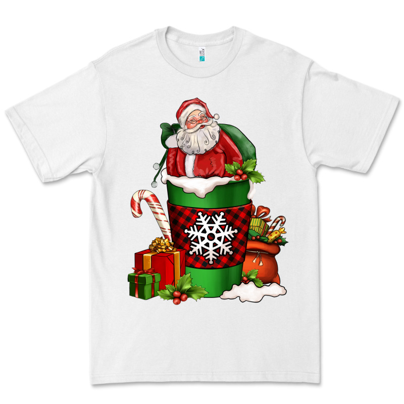 Christmas Santa Claus Coffee Cup Premium Tee by FaDigitalArtStudio | Teevron