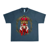 Midnight Navy chicken chick king chicken wearing crown queen chicken animal 228 roos Urban Heavy Tee - linhVisuals