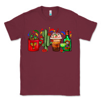 Burgundy Mexico Coffee Cups With Cactus And Tequila Bottle Classic Tee - FaDigitalArtStudio