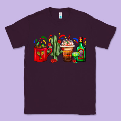 Mexico Coffee Cups With Cactus And Tequila Bottle Classic Tee Designed By Fadigitalartstudio