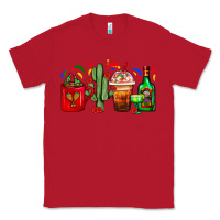 Red Mexico Coffee Cups With Cactus And Tequila Bottle Classic Tee - FaDigitalArtStudio