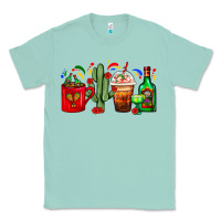 Seafoam Mexico Coffee Cups With Cactus And Tequila Bottle Classic Tee - FaDigitalArtStudio