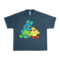 Midnight Navy bunny and ducky Urban Heavy Tee - linhVisuals