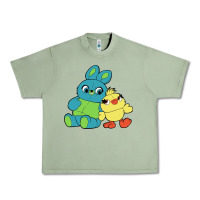 Oil Green bunny and ducky Urban Heavy Tee - linhVisuals