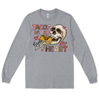 Heather Grey Tacos Never Broke My Heart Long Sleeve Tee - CowhideDigitalArt