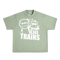 Oil Green i like trains Urban Heavy Tee - linhVisuals