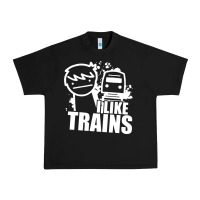 Black i like trains Urban Heavy Tee - linhVisuals