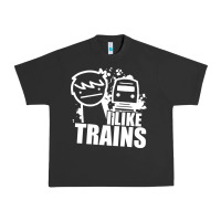 Pigment Black i like trains Urban Heavy Tee - linhVisuals