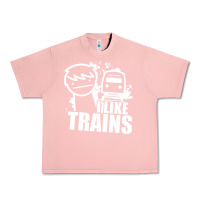 Salmon i like trains Urban Heavy Tee - linhVisuals