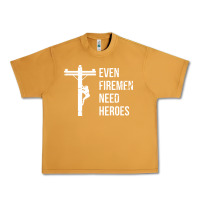 Peanut Butter even firemen need heroes lineworker powerline technician premium Urban Heavy Tee - linhVisuals