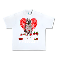 White pitbull lover dog roses funny just a girl who loves pitbull 213 pitbul Urban Heavy Tee - linhVisuals