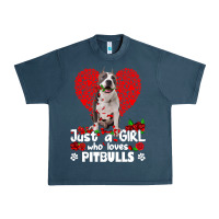 Midnight Navy pitbull lover dog roses funny just a girl who loves pitbull 213 pitbul Urban Heavy Tee - linhVisuals