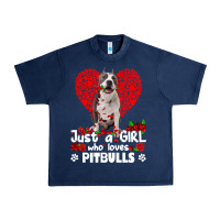 Navy pitbull lover dog roses funny just a girl who loves pitbull 213 pitbul Urban Heavy Tee - linhVisuals