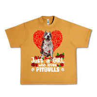 Peanut Butter pitbull lover dog roses funny just a girl who loves pitbull 213 pitbul Urban Heavy Tee - linhVisuals