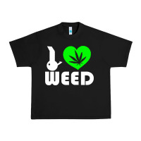 Black i love weed fun Urban Heavy Tee - linhVisuals