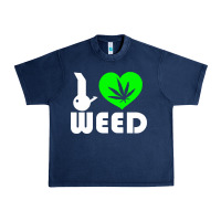 Navy i love weed fun Urban Heavy Tee - linhVisuals