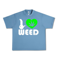 Pebble Blue i love weed fun Urban Heavy Tee - linhVisuals