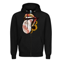 Black Baseball Tongue Zipper Hoodie - Jasminsmagicworld