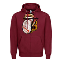 Burgundy Baseball Tongue Zipper Hoodie - Jasminsmagicworld
