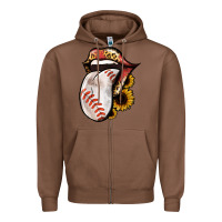 Chestnut Baseball Tongue Zipper Hoodie - Jasminsmagicworld